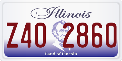 IL license plate Z402860
