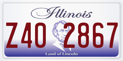 IL license plate Z402867