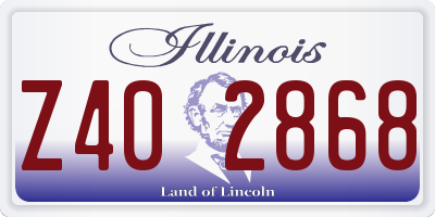 IL license plate Z402868