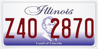 IL license plate Z402870