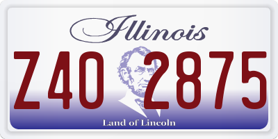 IL license plate Z402875
