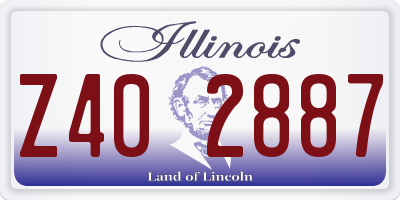 IL license plate Z402887