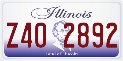 IL license plate Z402892