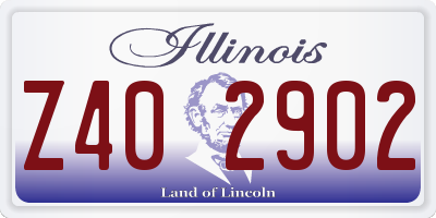 IL license plate Z402902