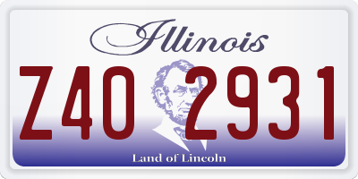 IL license plate Z402931