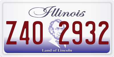 IL license plate Z402932