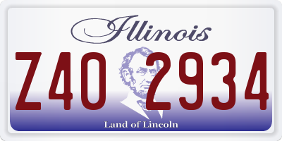 IL license plate Z402934