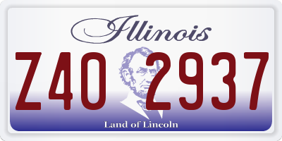 IL license plate Z402937