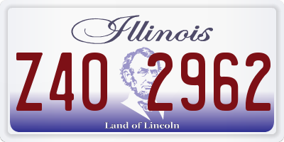 IL license plate Z402962