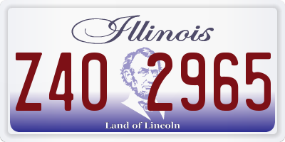 IL license plate Z402965
