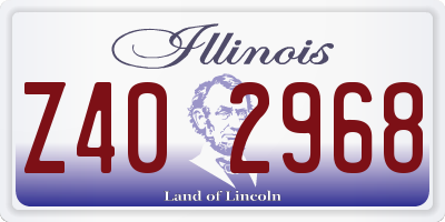 IL license plate Z402968