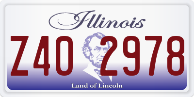 IL license plate Z402978