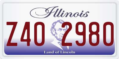 IL license plate Z402980