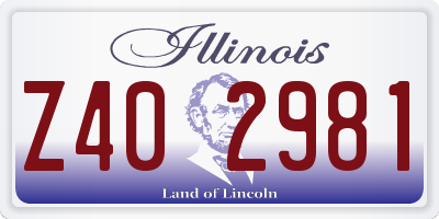 IL license plate Z402981
