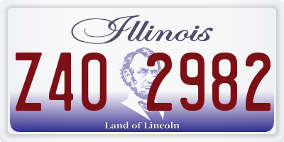 IL license plate Z402982