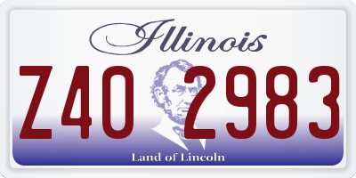 IL license plate Z402983