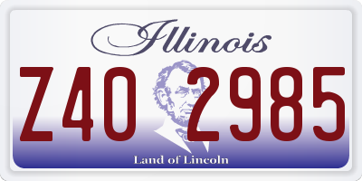 IL license plate Z402985