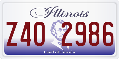 IL license plate Z402986