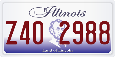IL license plate Z402988