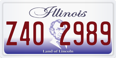 IL license plate Z402989