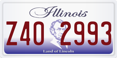 IL license plate Z402993