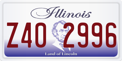 IL license plate Z402996