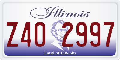 IL license plate Z402997