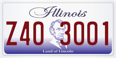 IL license plate Z403001