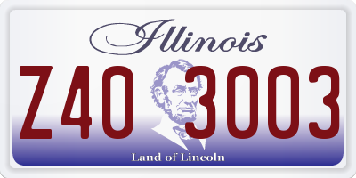 IL license plate Z403003