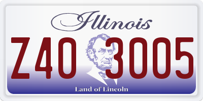 IL license plate Z403005