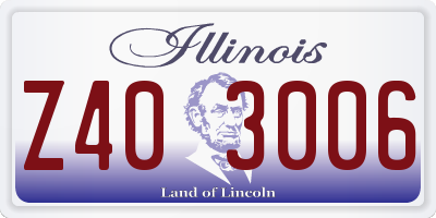 IL license plate Z403006