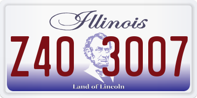 IL license plate Z403007