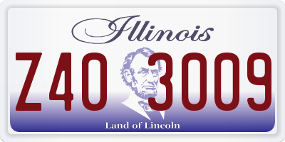 IL license plate Z403009