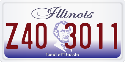 IL license plate Z403011