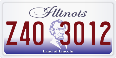 IL license plate Z403012