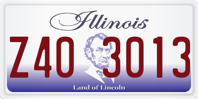 IL license plate Z403013