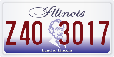 IL license plate Z403017