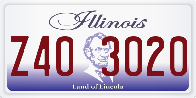 IL license plate Z403020