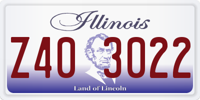IL license plate Z403022