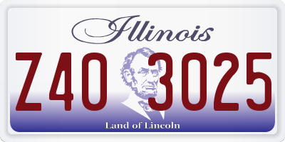 IL license plate Z403025