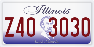 IL license plate Z403030