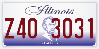 IL license plate Z403031