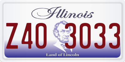 IL license plate Z403033