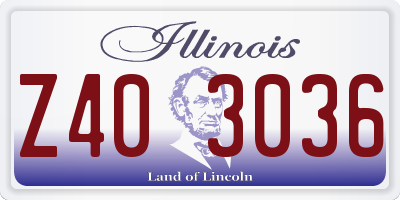 IL license plate Z403036