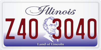 IL license plate Z403040