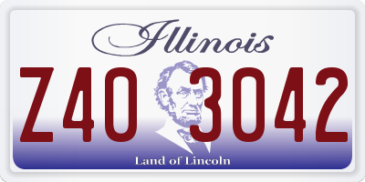 IL license plate Z403042