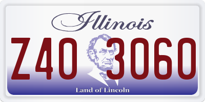 IL license plate Z403060