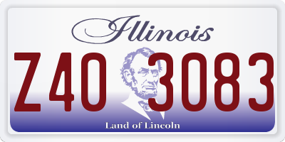 IL license plate Z403083