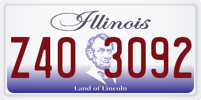 IL license plate Z403092