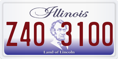 IL license plate Z403100
